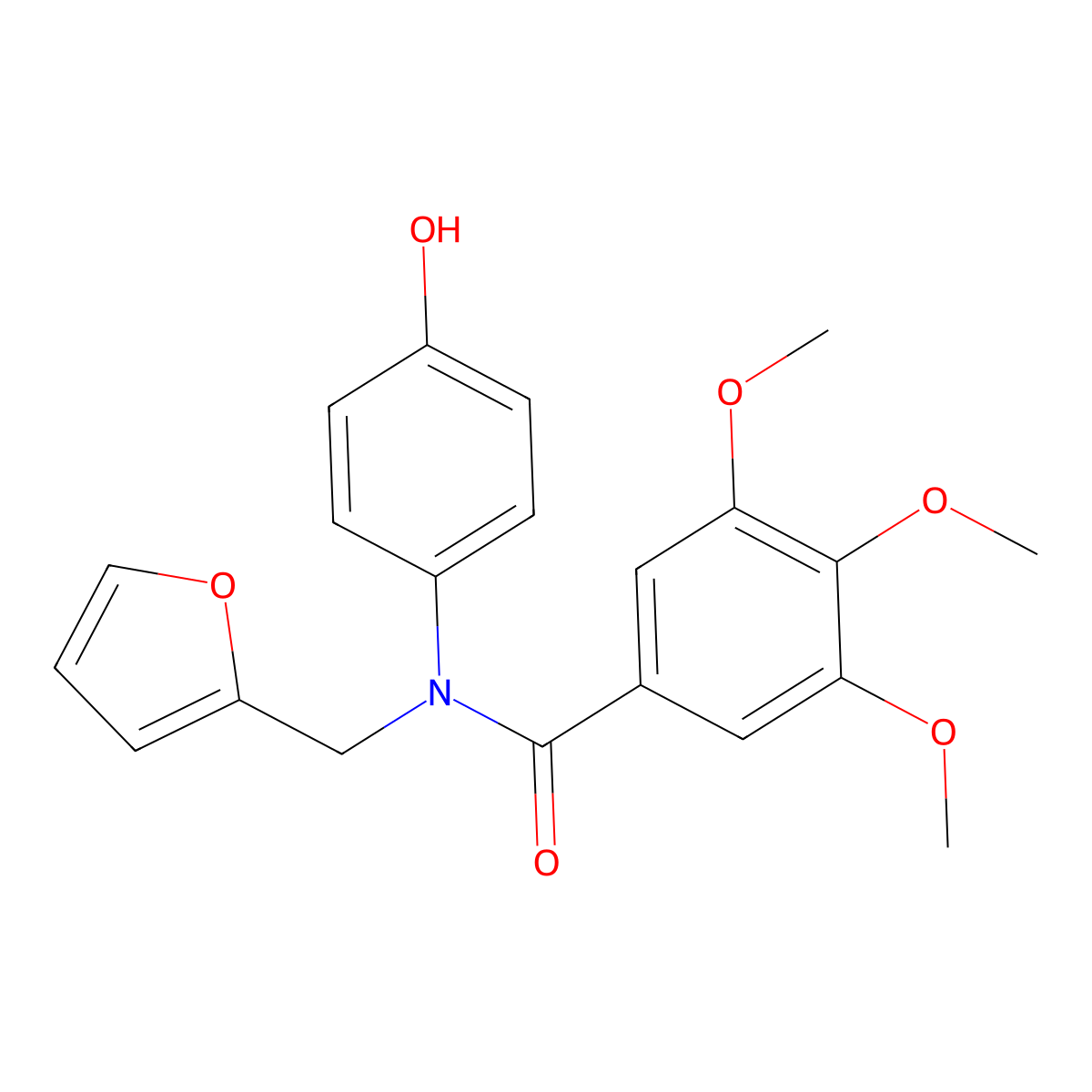 N-(furan-2-ylmethyl)-N-(4-hydroxyphenyl)-3,4,5-trimethoxybenzamide molecular structure, CAS 694500-22-6
