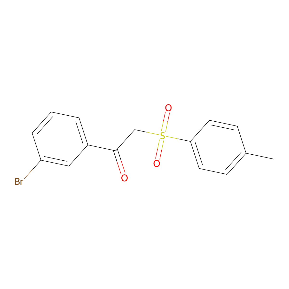 1-(3-Bromophenyl)-2-(4-methylphenyl)sulfonylethanone molecular structure, CAS 694500-60-2
