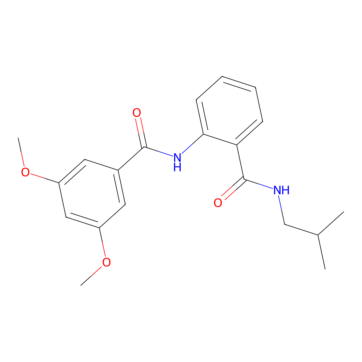 3,5-dimethoxy-N-[2-(2-methylpropylcarbamoyl)phenyl]benzamide molecular structure, CAS 694500-62-4