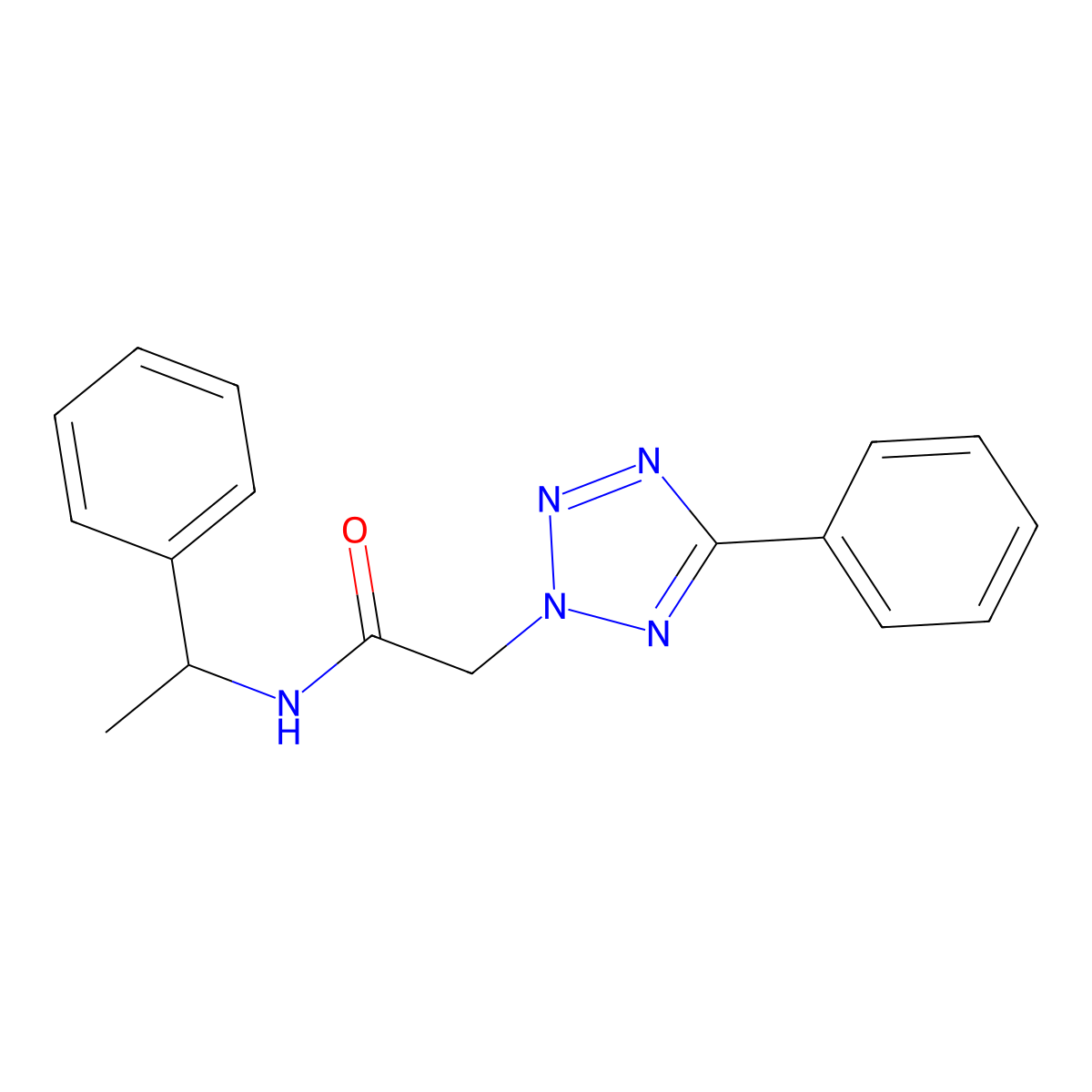 N-(1-phenylethyl)-2-(5-phenyltetrazol-2-yl)acetamide molecular structure, CAS 694500-81-7