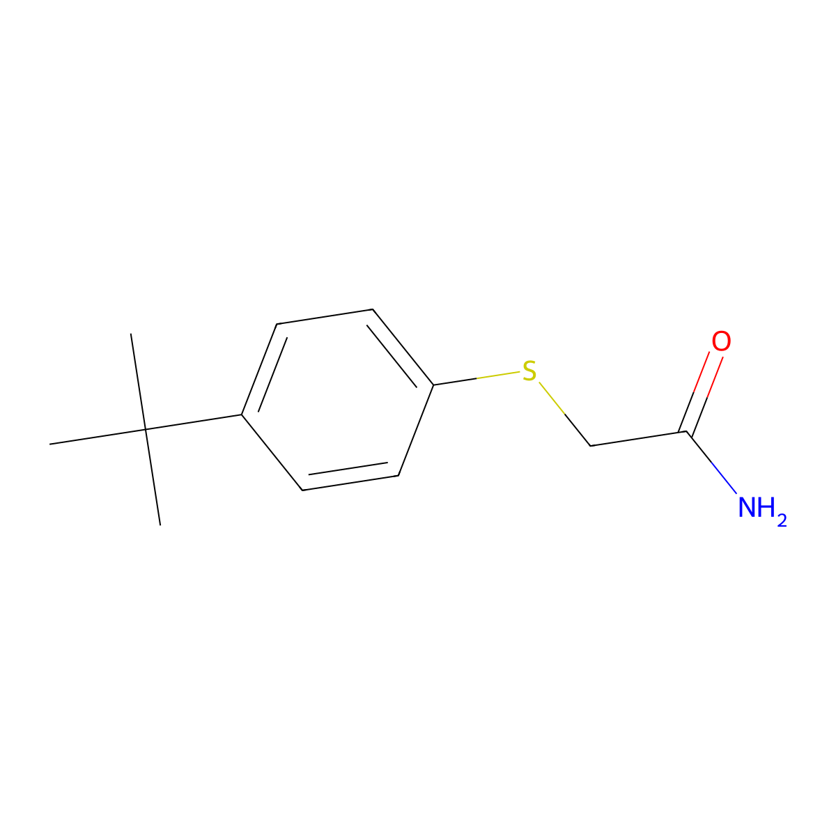 2-[(4-Tert-butylphenyl)sulfanyl]acetamide molecular structure, CAS 694500-90-8