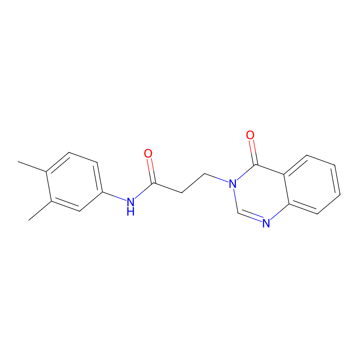 N-(3,4-dimethylphenyl)-3-(4-oxoquinazolin-3-yl)propanamide molecular structure, CAS 694500-93-1