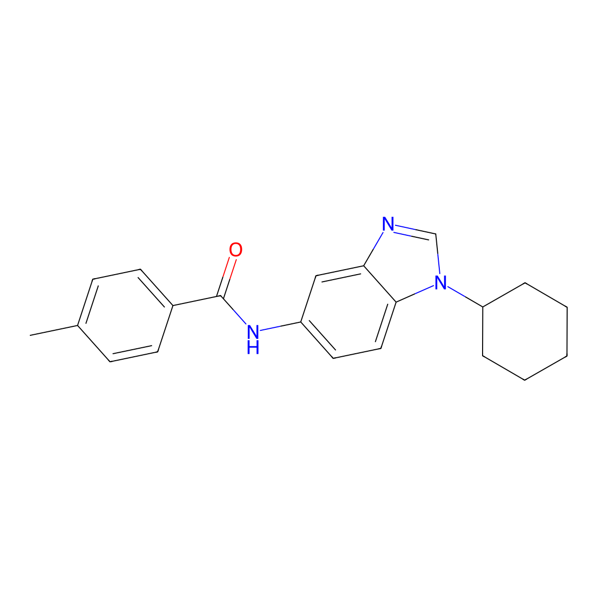 N-(1-cyclohexylbenzimidazol-5-yl)-4-methylbenzamide molecular structure, CAS 694500-94-2