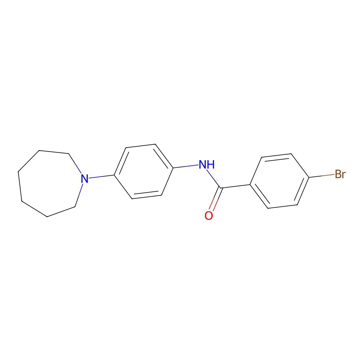 N-[4-(azepan-1-yl)phenyl]-4-bromobenzamide molecular structure, CAS 694501-02-5