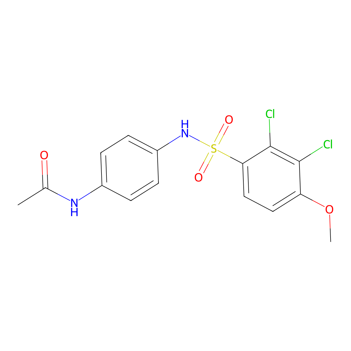 N-[4-[(2,3-dichloro-4-methoxyphenyl)sulfonylamino]phenyl]acetamide molecular structure, CAS 694501-07-0