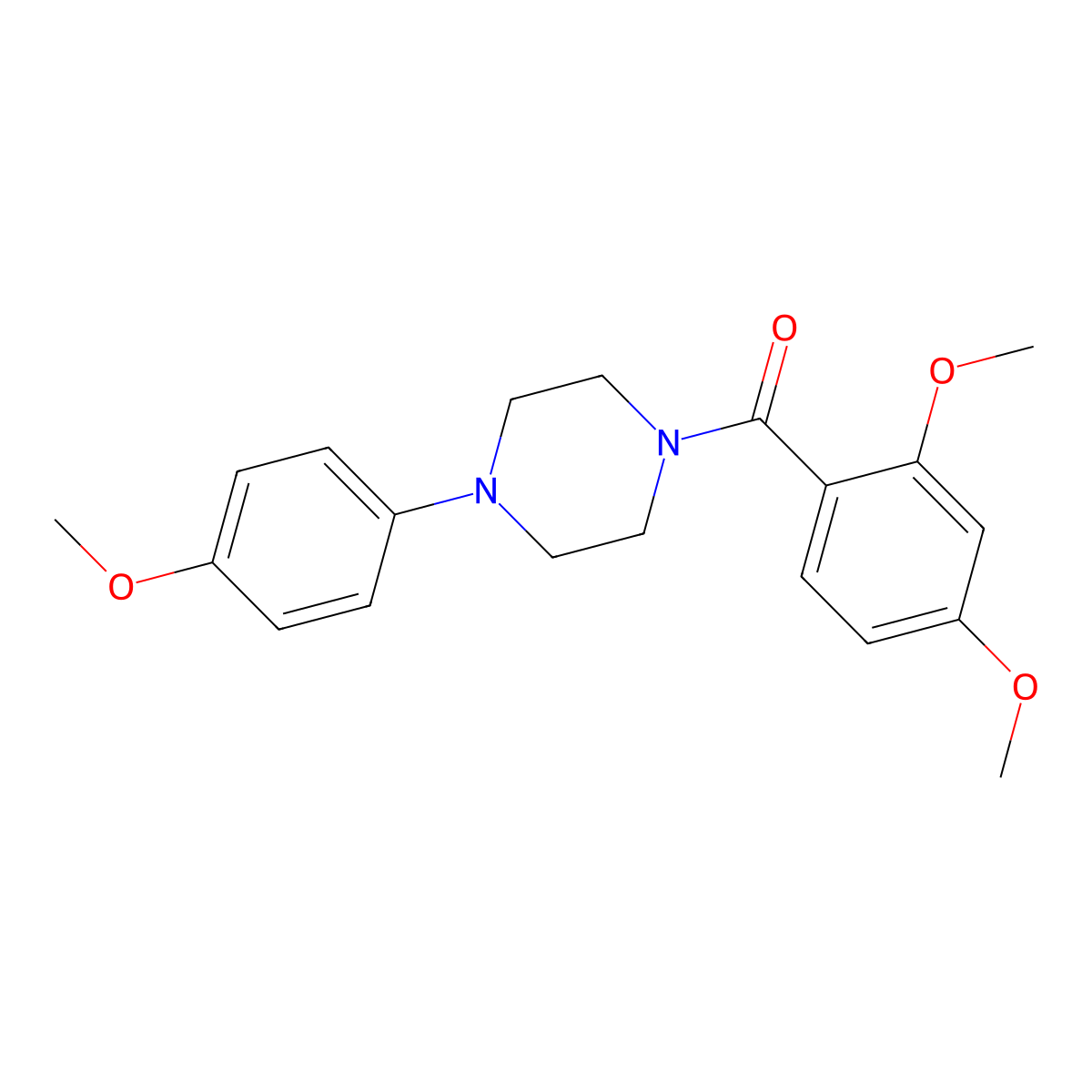 (2,4-Dimethoxyphenyl)[4-(4-methoxyphenyl)piperazin-1-yl]methanone molecular structure, CAS 694501-08-1