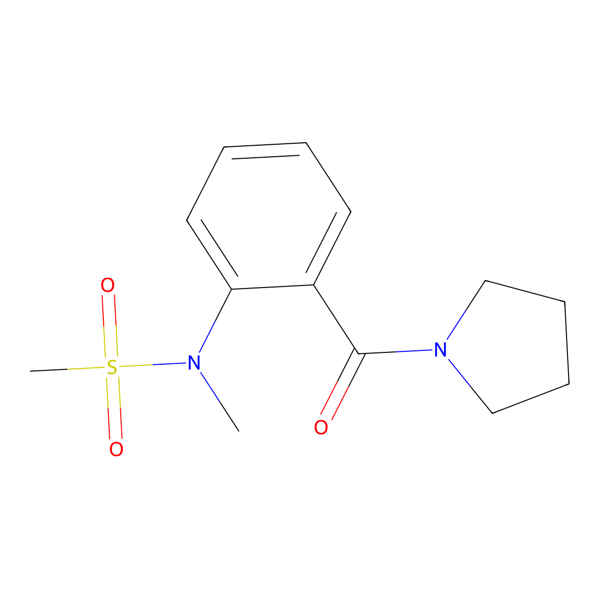N-methyl-N-[2-(pyrrolidine-1-carbonyl)phenyl]methanesulfonamide molecular structure, CAS 694501-19-4
