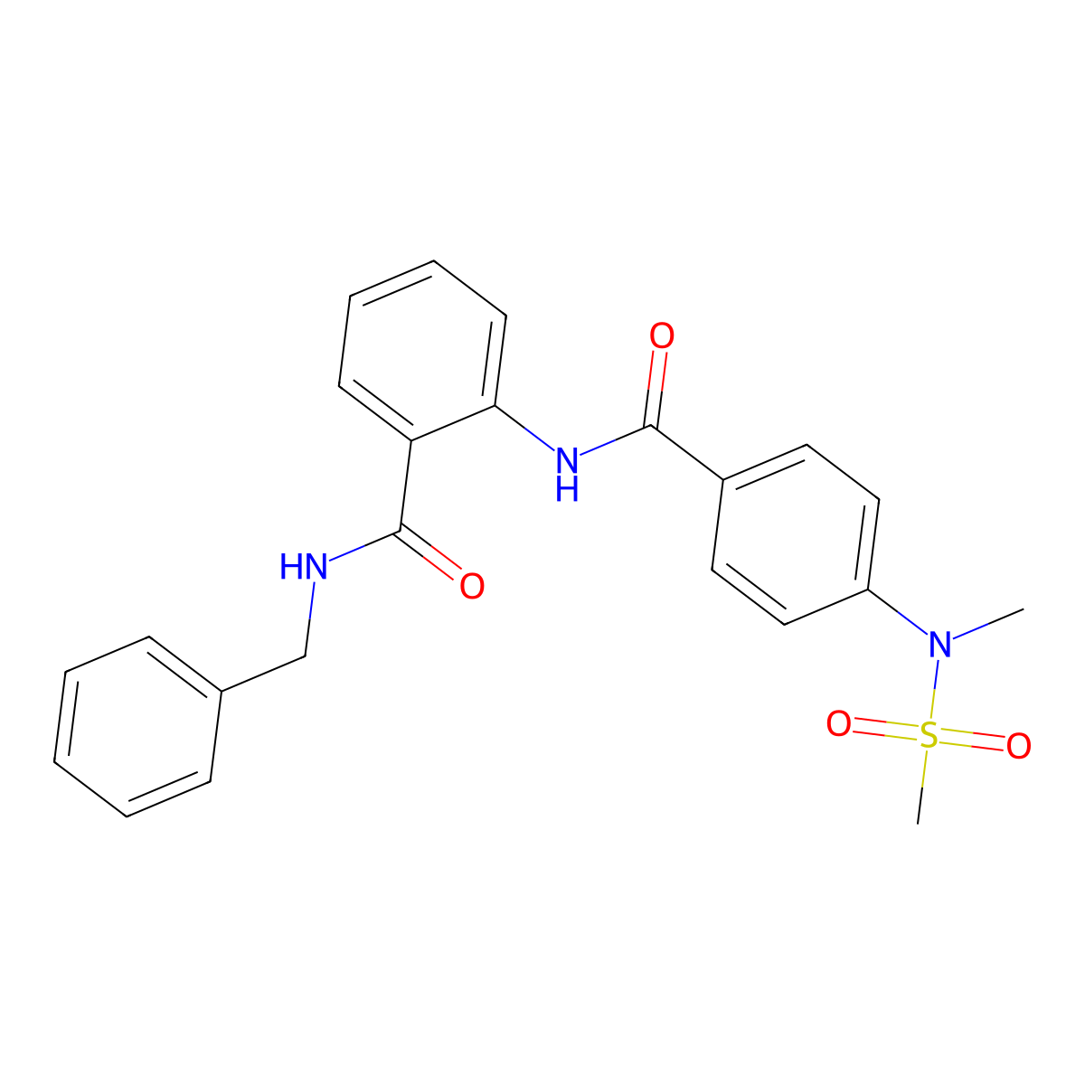 N-benzyl-2-[[4-[methyl(methylsulfonyl)amino]benzoyl]amino]benzamide molecular structure, CAS 694501-31-0