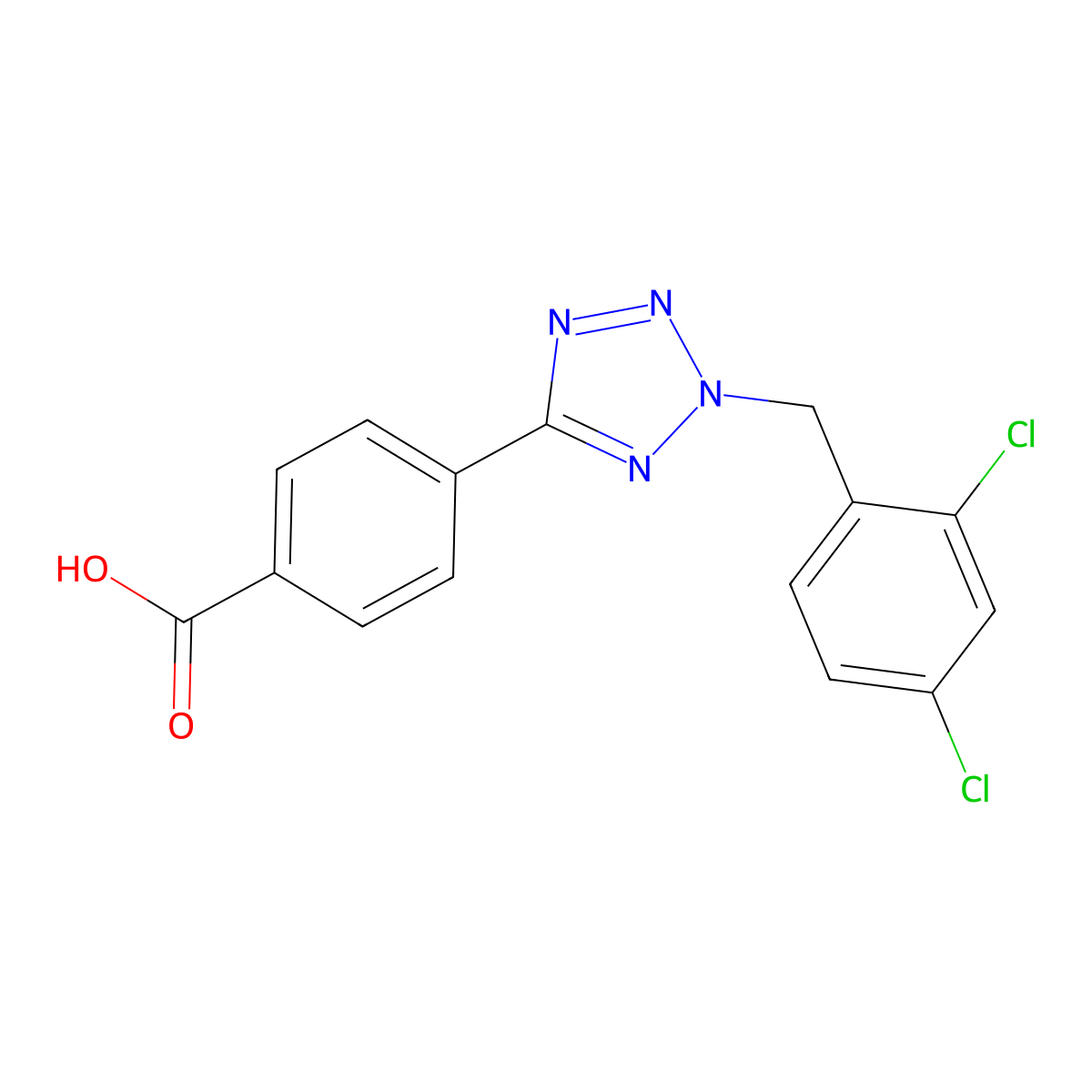 4-[2-(2,4-dichlorobenzyl)-2H-tetrazol-5-yl]benzoic acid molecular structure, CAS 694501-35-4