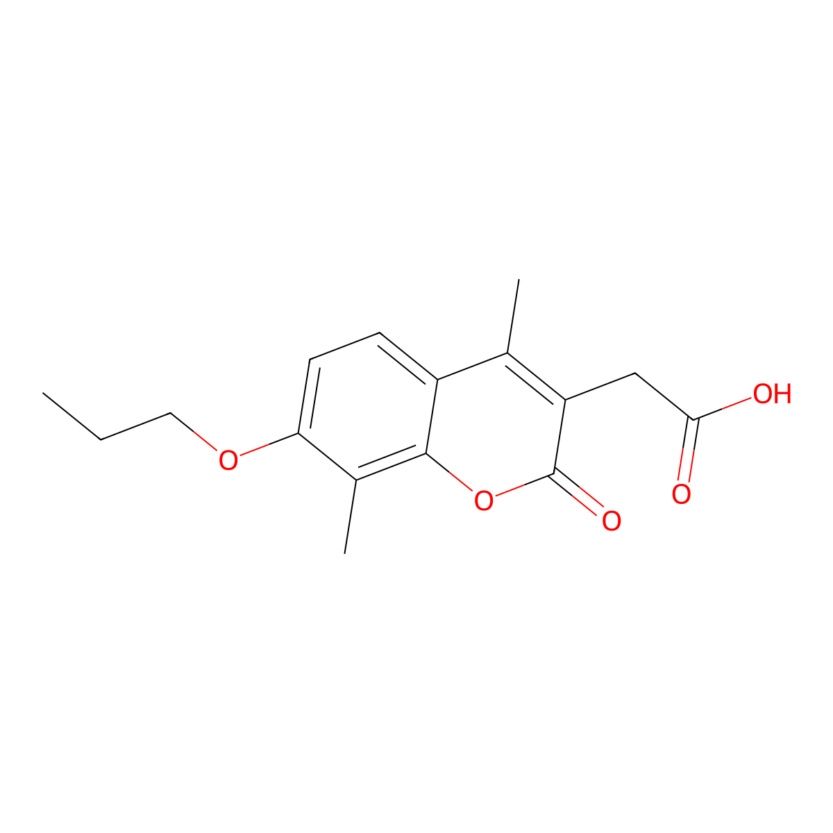 (4,8-dimethyl-2-oxo-7-propoxy-2H-chromen-3-yl)acetic acid molecular structure, CAS 694501-61-6