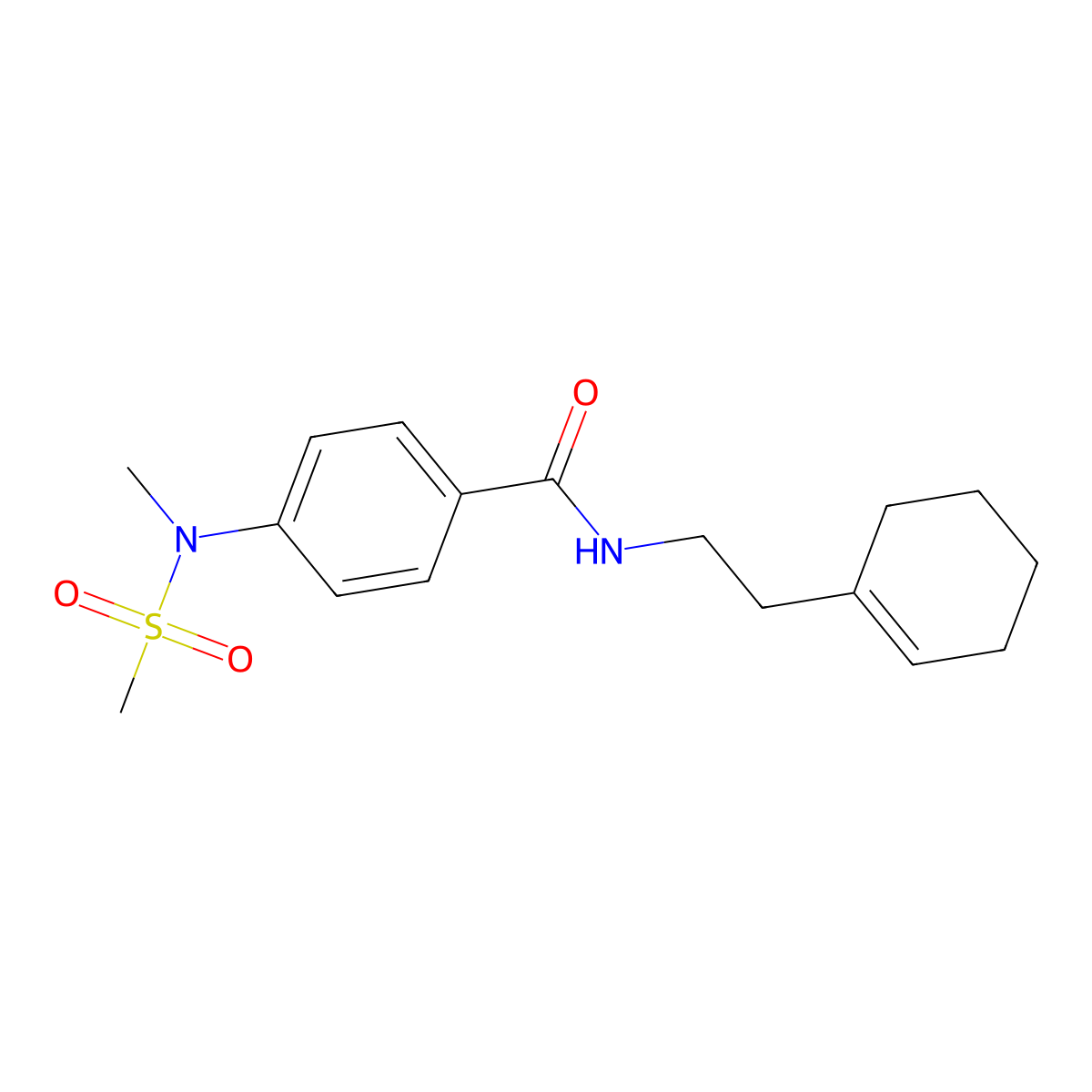N-[2-(1-cyclohexenyl)ethyl]-4-[methyl(methylsulfonyl)amino]benzamide molecular structure, CAS 694501-81-0