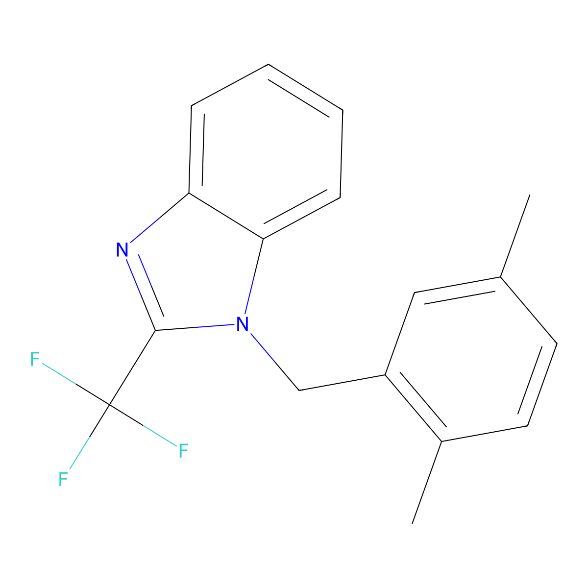 1-[(2,5-Dimethylphenyl)methyl]-2-(trifluoromethyl)benzimidazole molecular structure, CAS 694501-85-4