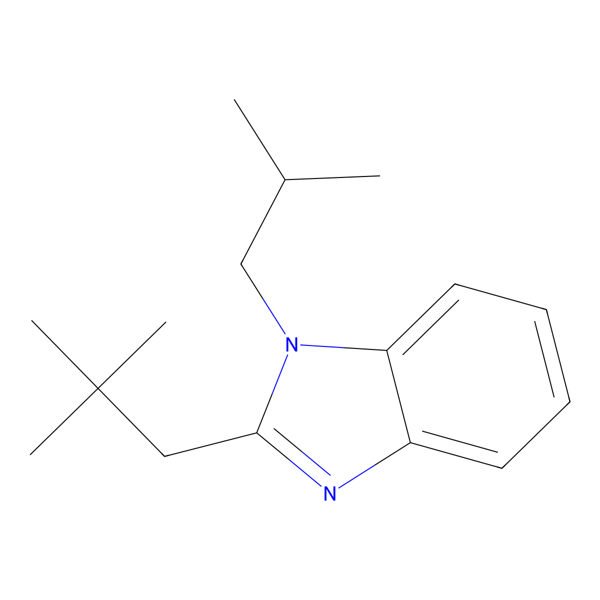 2-(2,2-Dimethylpropyl)-1-(2-methylpropyl)benzimidazole molecular structure, CAS 694502-01-7