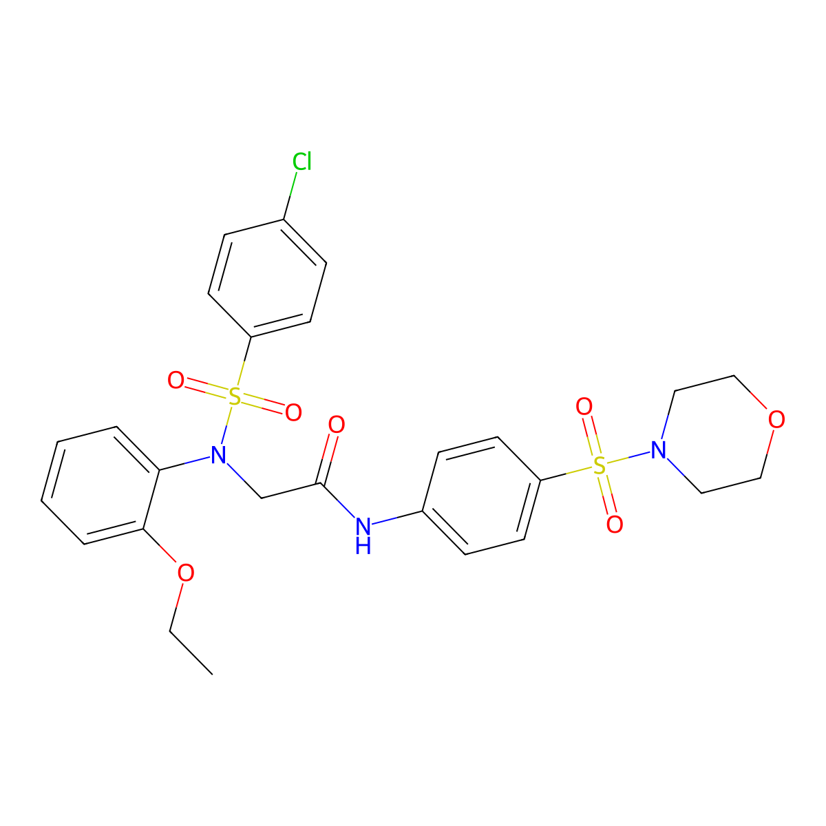 2-(N-(4-chlorophenyl)sulfonyl-2-ethoxyanilino)-N-(4-morpholin-4-ylsulfonylphenyl)acetamide molecular structure, CAS 694502-03-9