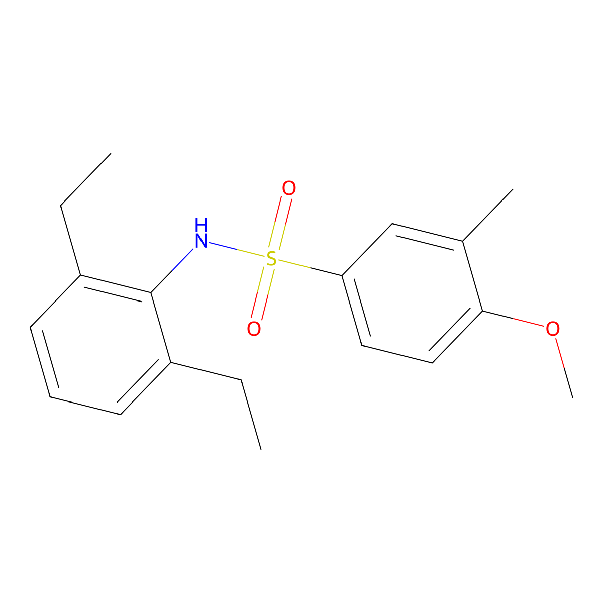 N-(2,6-diethylphenyl)-4-methoxy-3-methylbenzenesulfonamide molecular structure, CAS 694502-04-0