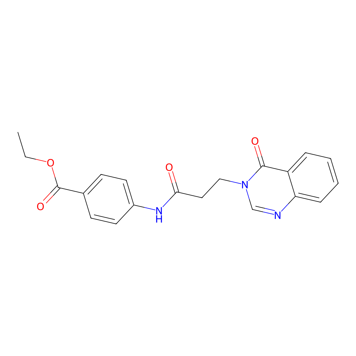 ethyl 4-{[3-(4-oxoquinazolin-3(4H)-yl)propanoyl]amino}benzoate molecular structure, CAS 694502-36-8