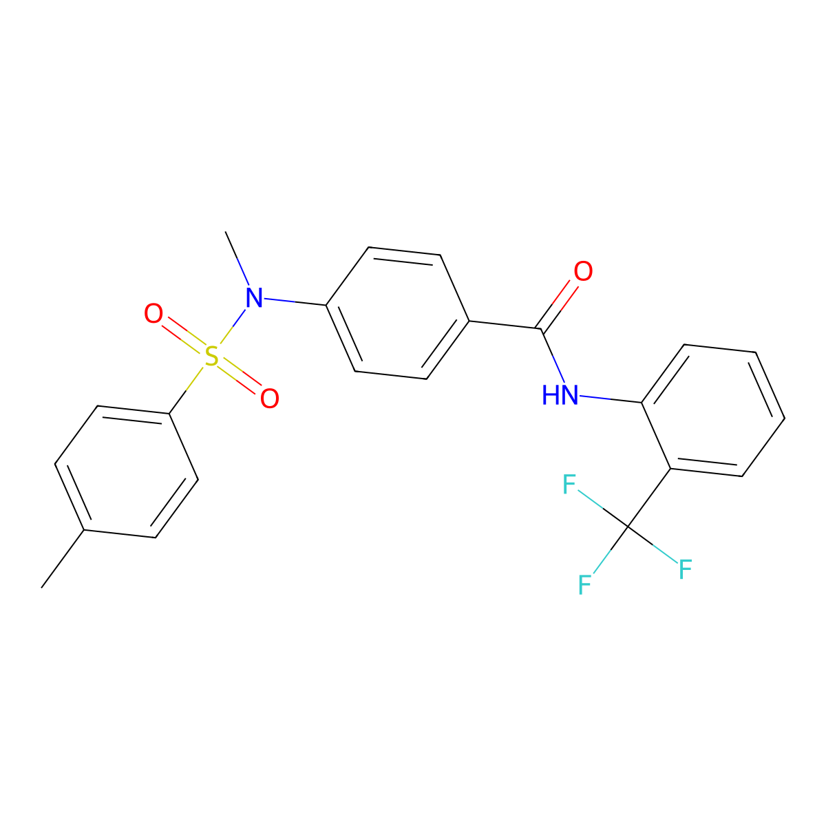 4-[methyl-(4-methylphenyl)sulfonylamino]-N-[2-(trifluoromethyl)phenyl]benzamide molecular structure, CAS 694502-44-8