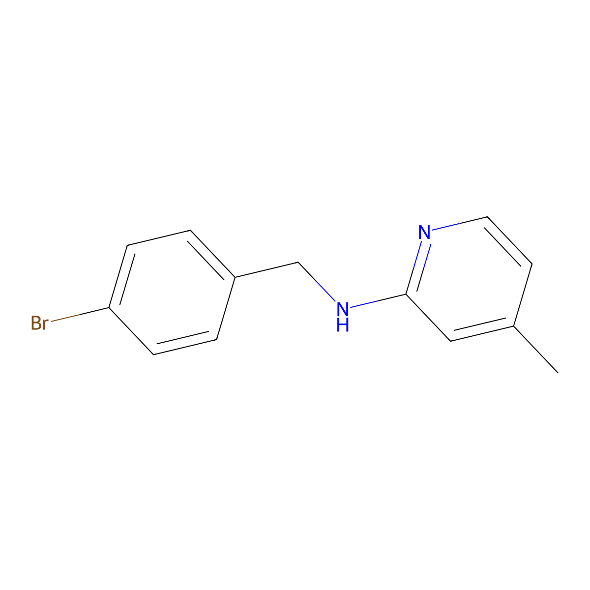 N-[(4-bromophenyl)methyl]-4-methylpyridin-2-amine molecular structure, CAS 694502-56-2
