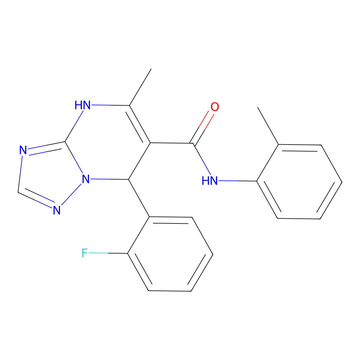 7-(2-fluorophenyl)-5-methyl-N-(2-methylphenyl)-4,7-dihydro[1,2,4]triazolo[1,5-a]pyrimidine-6-carboxamide molecular structure, CAS 694504-27-3