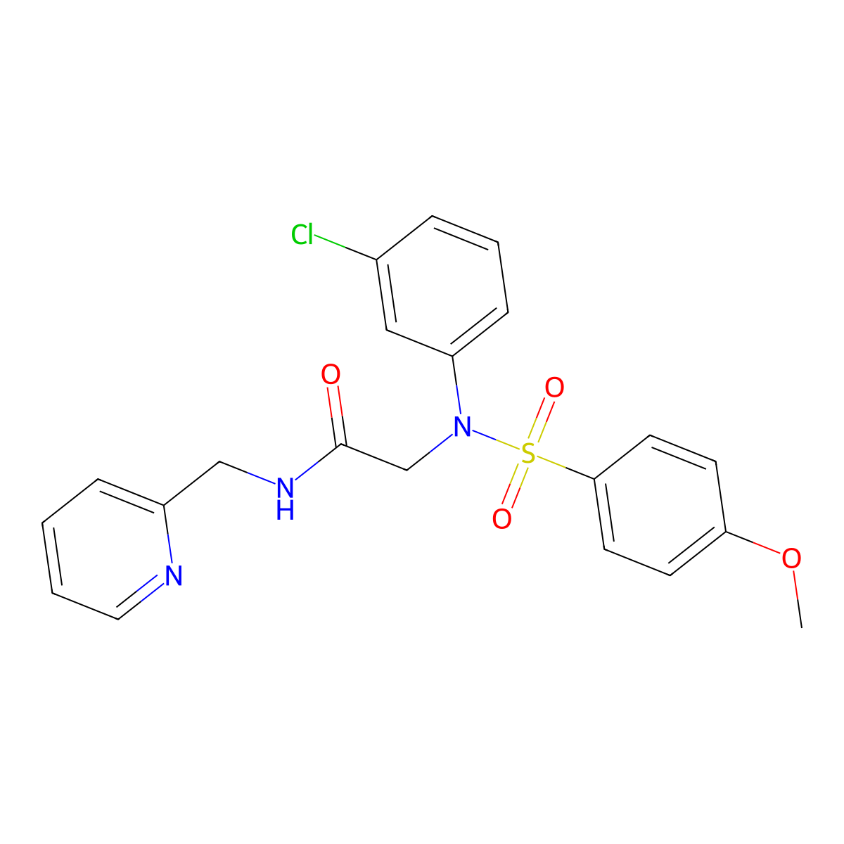 2-(3-chloro-N-(4-methoxyphenyl)sulfonylanilino)-N-(pyridin-2-ylmethyl)acetamide molecular structure, CAS 694504-43-3