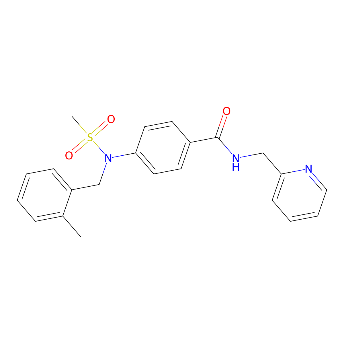 4-[(2-methylbenzyl)(methylsulfonyl)amino]-N-(pyridin-2-ylmethyl)benzamide molecular structure, CAS 694504-63-7