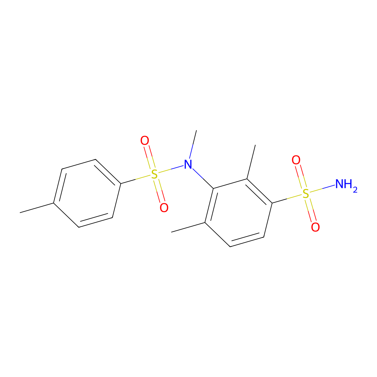 2,4-Dimethyl-3-{methyl[(4-methylphenyl)sulfonyl]amino}benzenesulfonamide molecular structure, CAS 694504-64-8