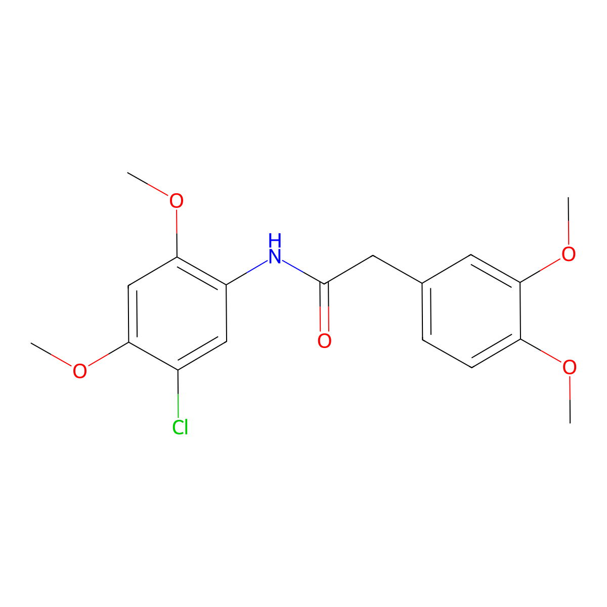N-(5-chloro-2,4-dimethoxyphenyl)-2-(3,4-dimethoxyphenyl)acetamide molecular structure, CAS 694504-80-8