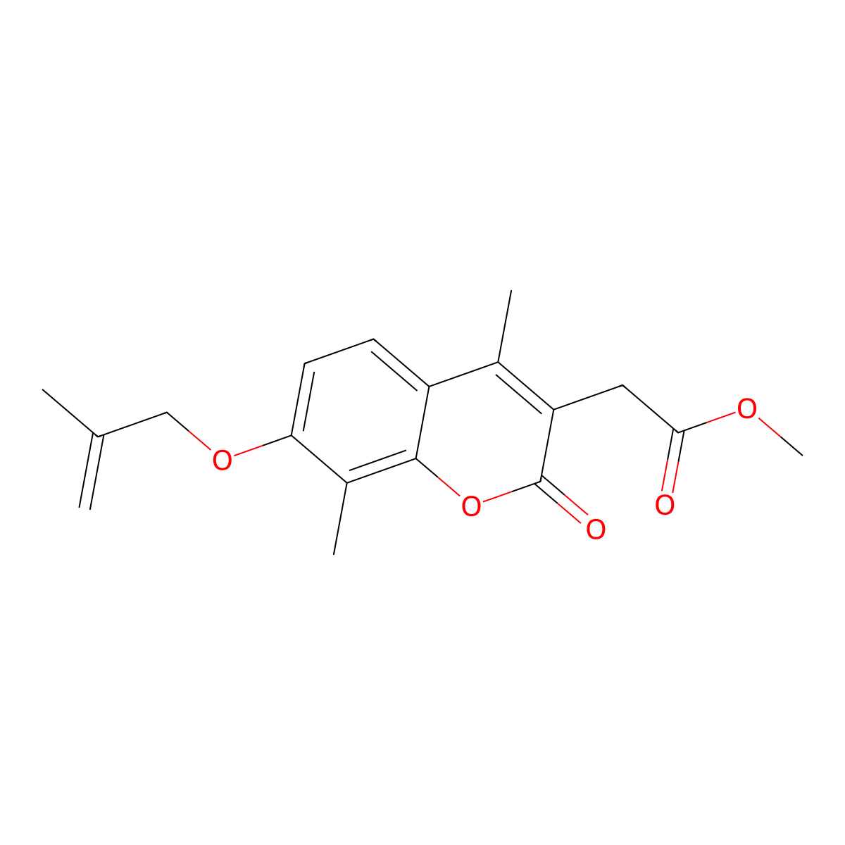 methyl 2-{4,8-dimethyl-7-[(2-methylallyl)oxy]-2-oxo-2H-chromen-3-yl}acetate molecular structure, CAS 694505-05-0