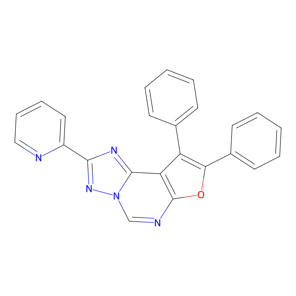 8,9-Diphenyl-2-(2-pyridinyl)furo[3,2-e][1,2,4]triazolo[1,5-c]pyrimidine molecular structure, CAS 694505-13-0