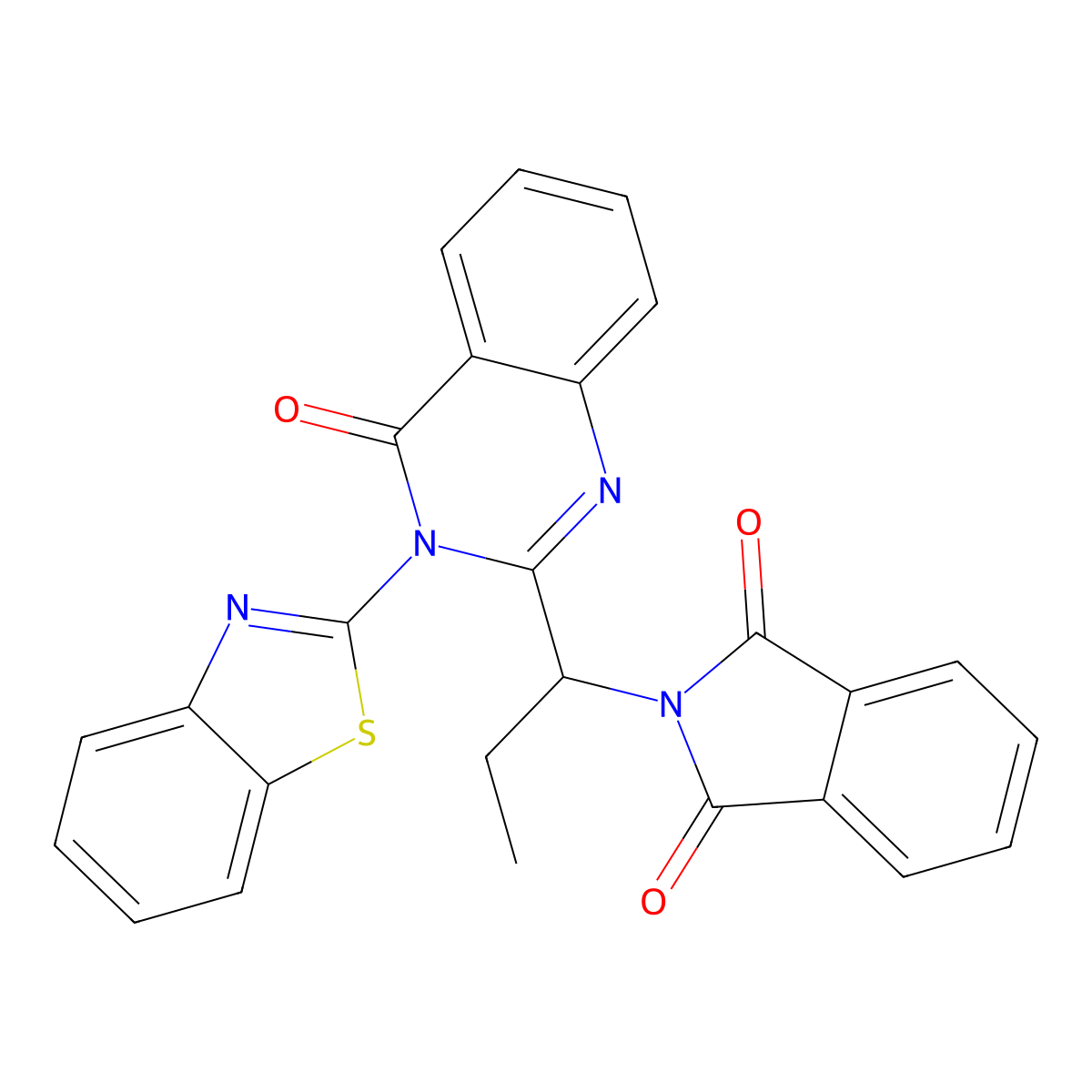 2-{1-[3-(1,3-benzothiazol-2-yl)-4-oxo-3,4-dihydro-2-quinazolinyl]propyl}-1H-isoindole-1,3(2H)-dione molecular structure, CAS 694505-37-8