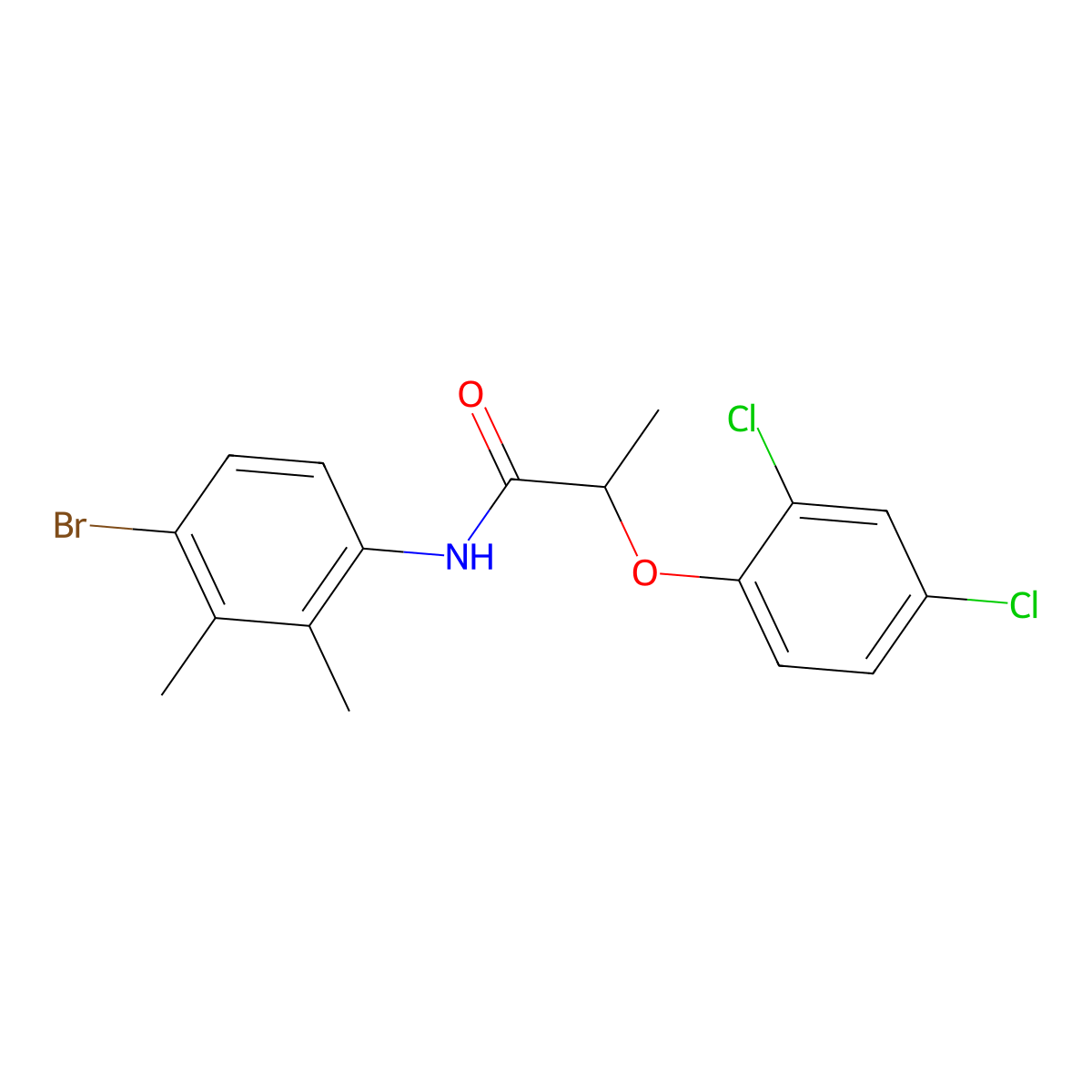 N-(4-bromo-2,3-dimethylphenyl)-2-(2,4-dichlorophenoxy)propanamide molecular structure, CAS 694505-47-0