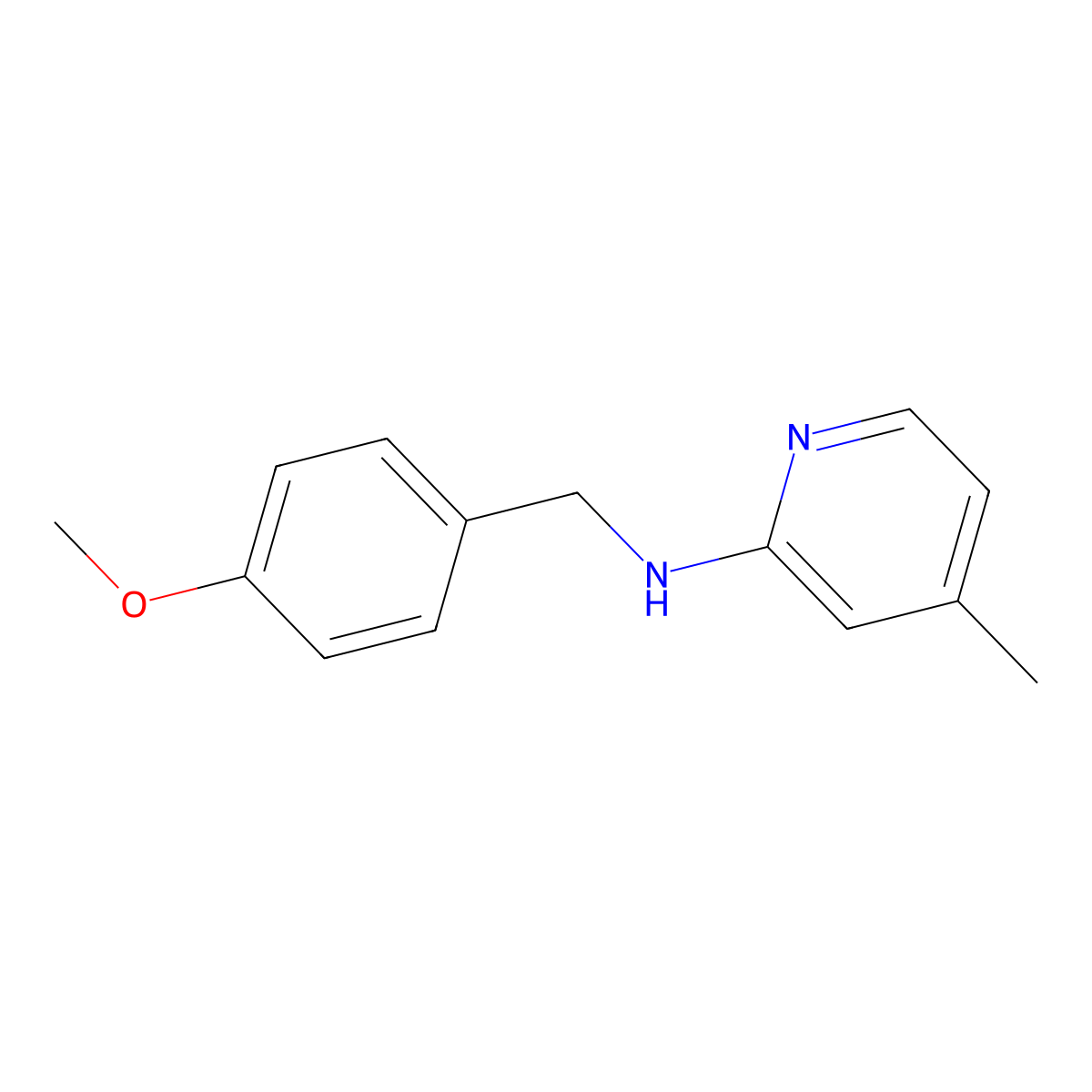N-(4-methoxybenzyl)-4-methylpyridin-2-amine molecular structure, CAS 694505-54-9