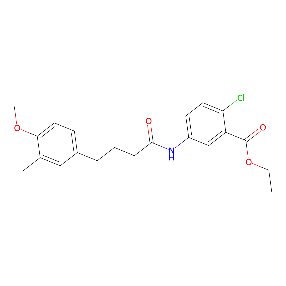 Ethyl 2-chloro-5-{[4-(4-methoxy-3-methylphenyl)butanoyl]amino}benzoate molecular structure, CAS 694505-55-0