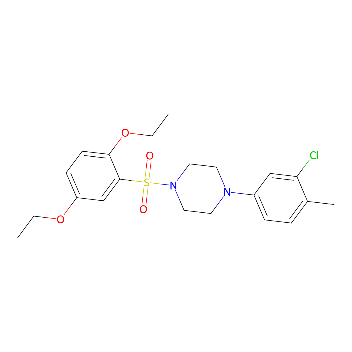1-(3-Chloro-4-methylphenyl)-4-(2,5-diethoxyphenyl)sulfonylpiperazine molecular structure, CAS 694505-64-1