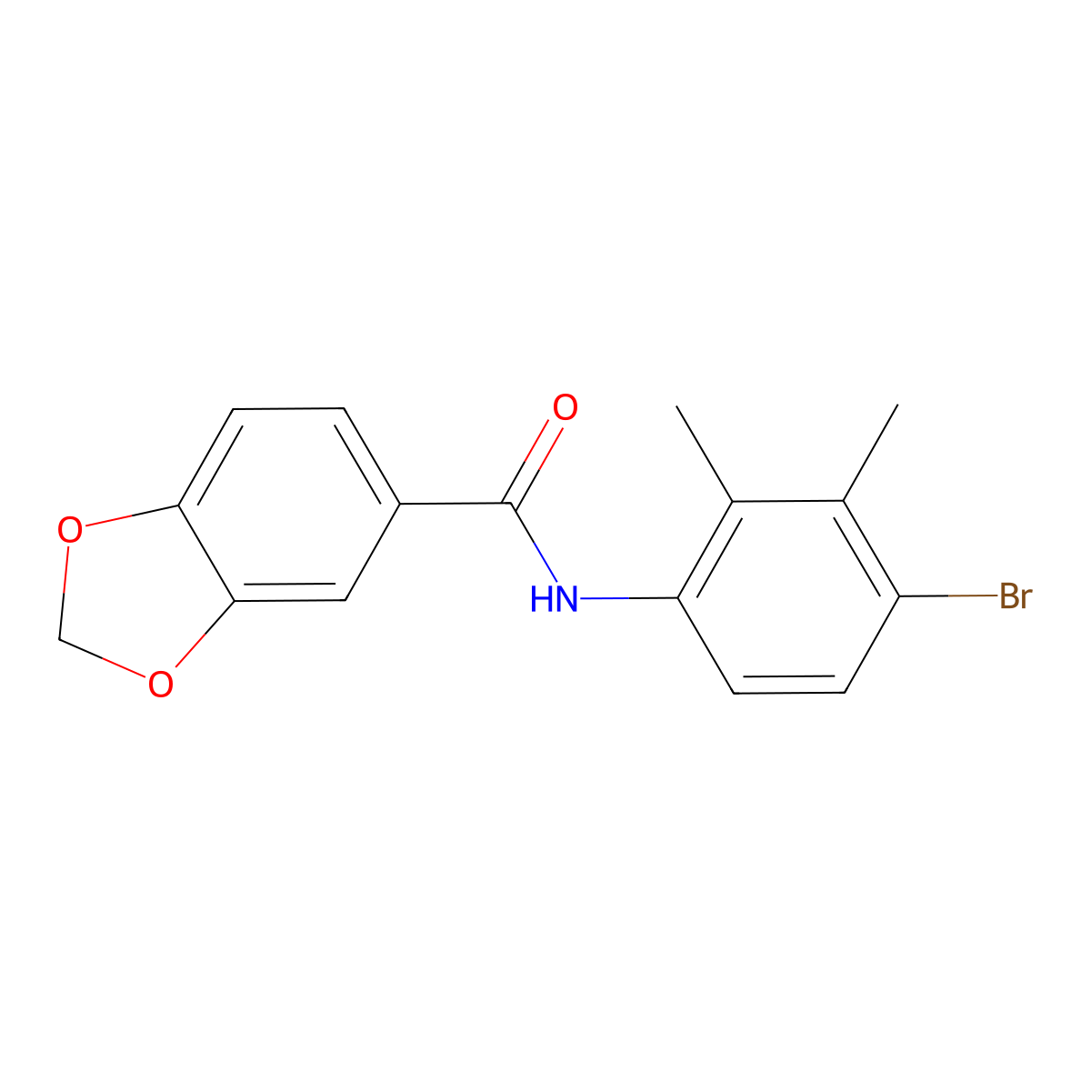 N-(4-bromo-2,3-dimethylphenyl)-1,3-benzodioxole-5-carboxamide molecular structure, CAS 694505-72-1