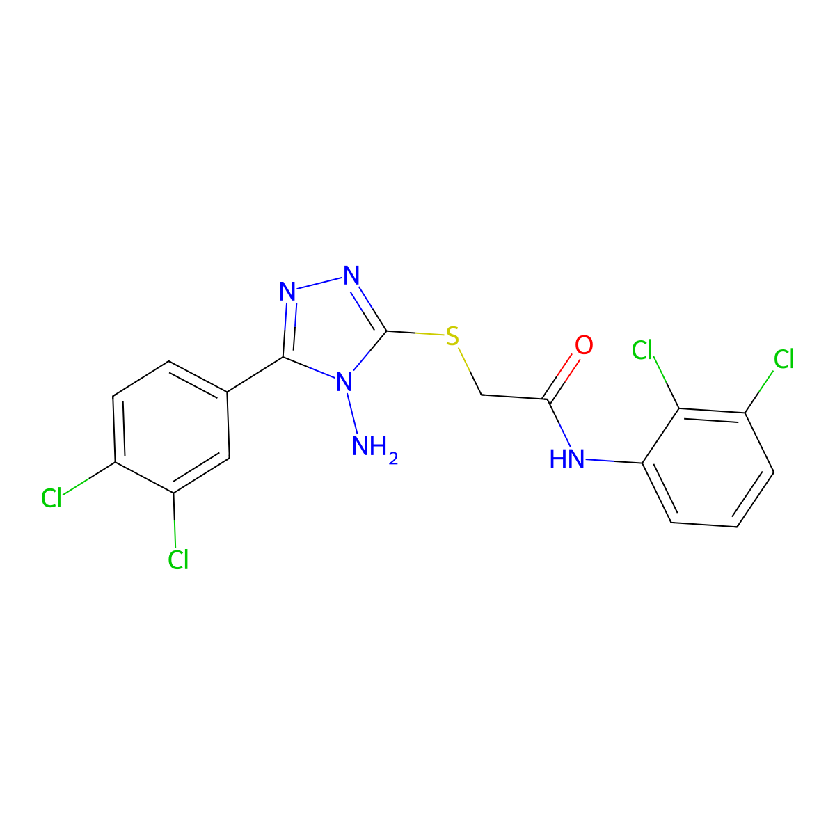 2-[[4-amino-5-(3,4-dichlorophenyl)-1,2,4-triazol-3-yl]sulfanyl]-N-(2,3-dichlorophenyl)acetamide molecular structure, CAS 694505-88-9