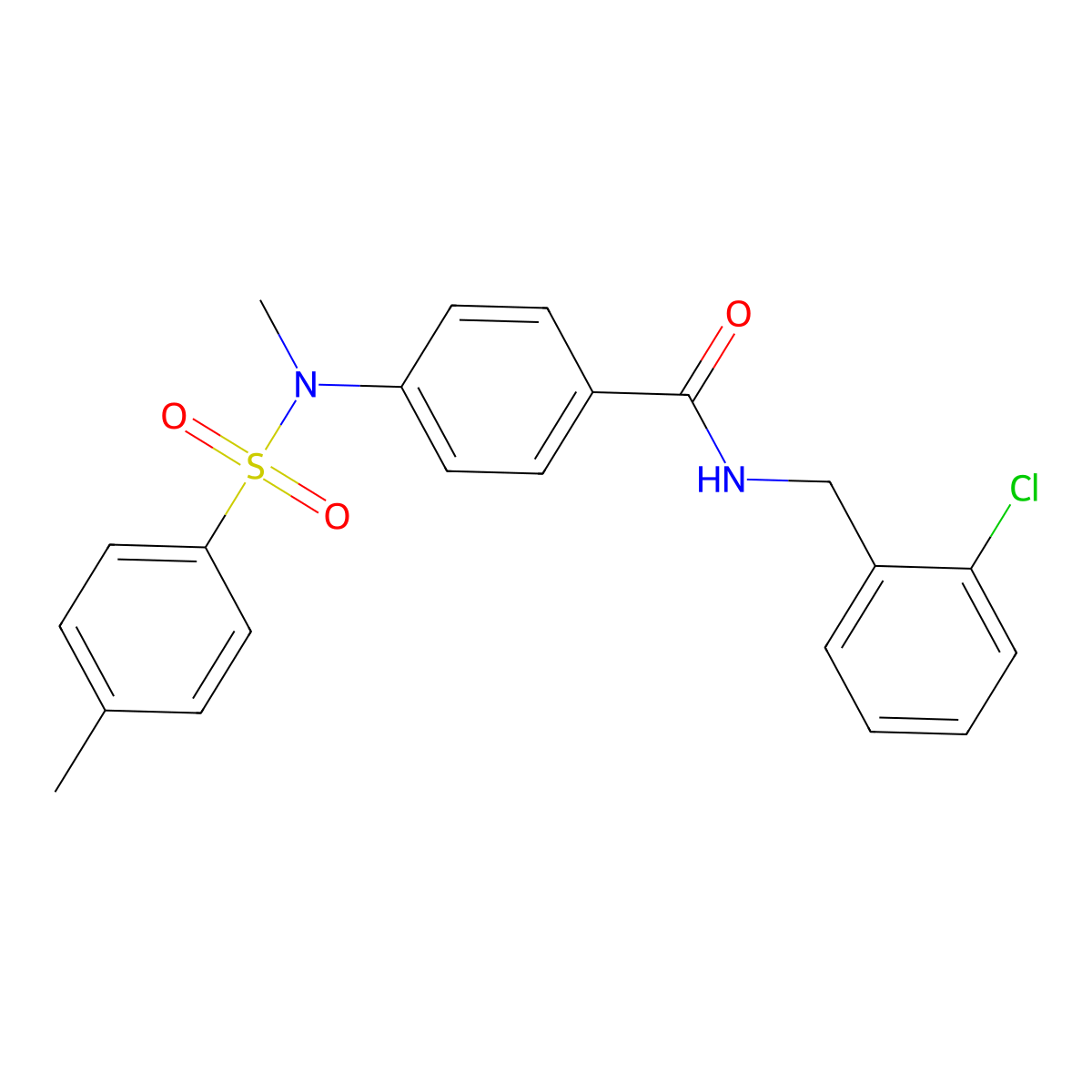 N-(2-chlorobenzyl)-4-{methyl[(4-methylphenyl)sulfonyl]amino}benzamide molecular structure, CAS 694506-05-3
