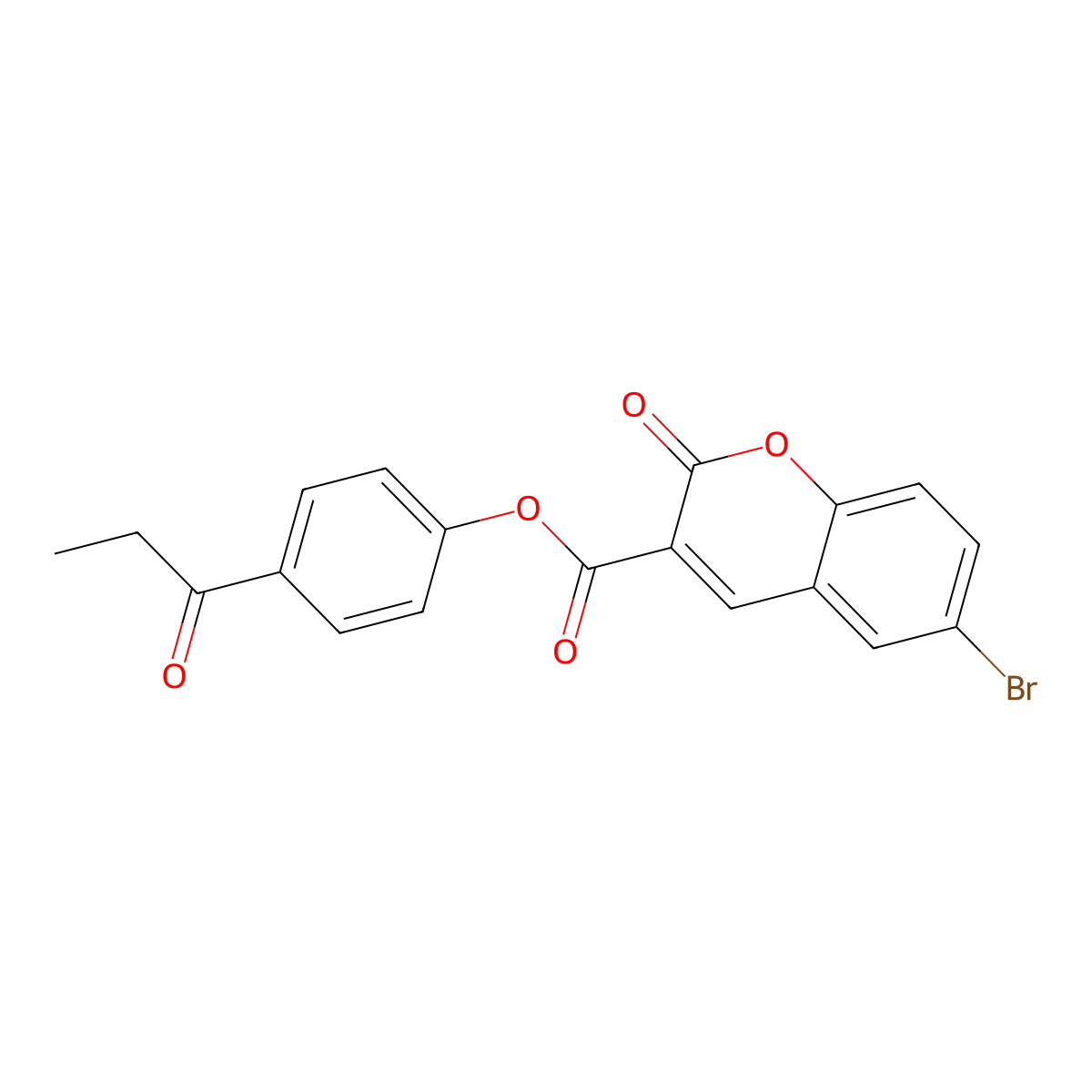 4-propionylphenyl 6-bromo-2-oxo-2H-chromene-3-carboxylate molecular structure, CAS 694506-36-0
