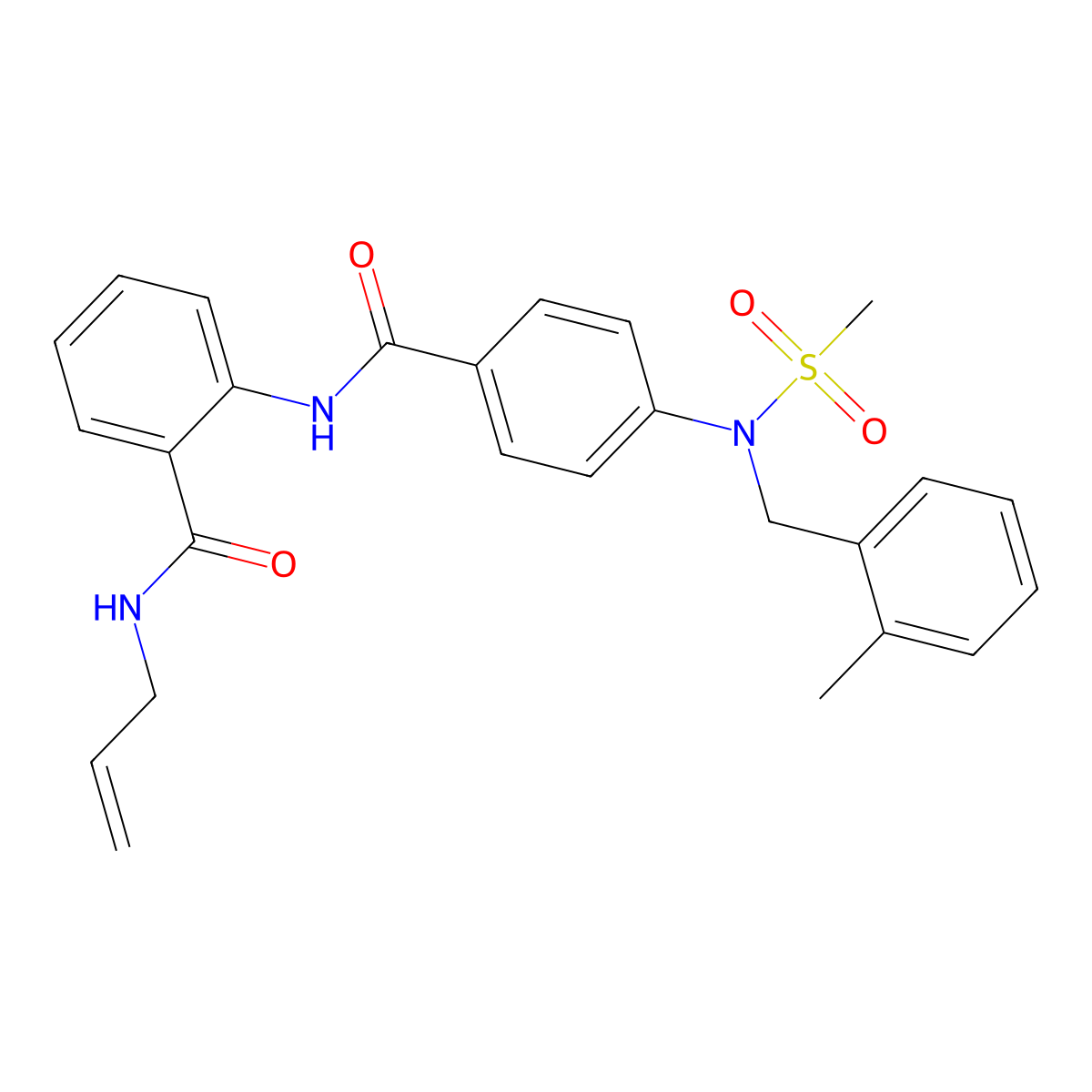 2-[[4-[(2-methylphenyl)methyl-methylsulfonylamino]benzoyl]amino]-N-prop-2-enylbenzamide molecular structure, CAS 694506-49-5