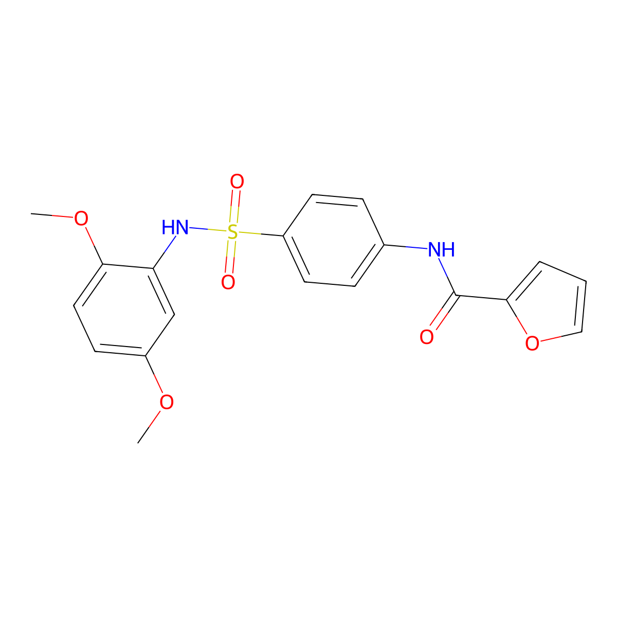 N-[4-[(2,5-dimethoxyphenyl)sulfamoyl]phenyl]furan-2-carboxamide molecular structure, CAS 694506-72-4