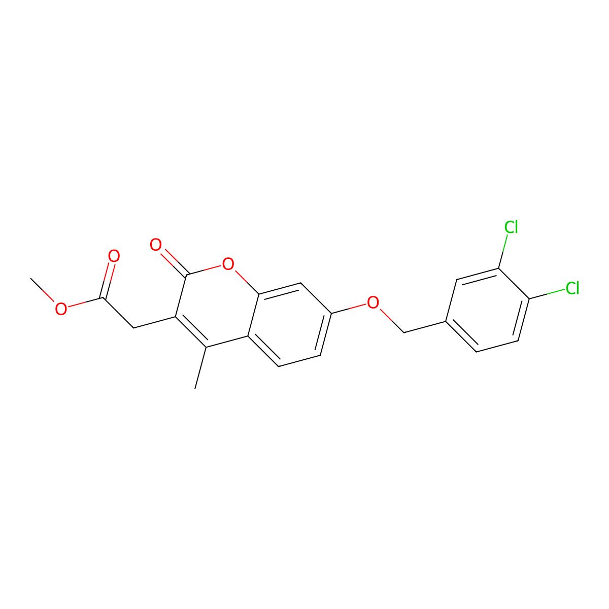 methyl {7-[(3,4-dichlorobenzyl)oxy]-4-methyl-2-oxo-2H-chromen-3-yl}acetate molecular structure, CAS 694506-92-8