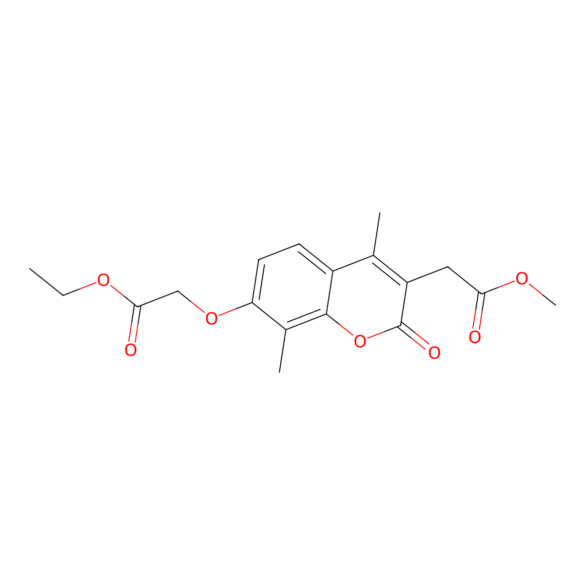 methyl [7-(2-ethoxy-2-oxoethoxy)-4,8-dimethyl-2-oxo-2H-chromen-3-yl]acetate molecular structure, CAS 694506-93-9