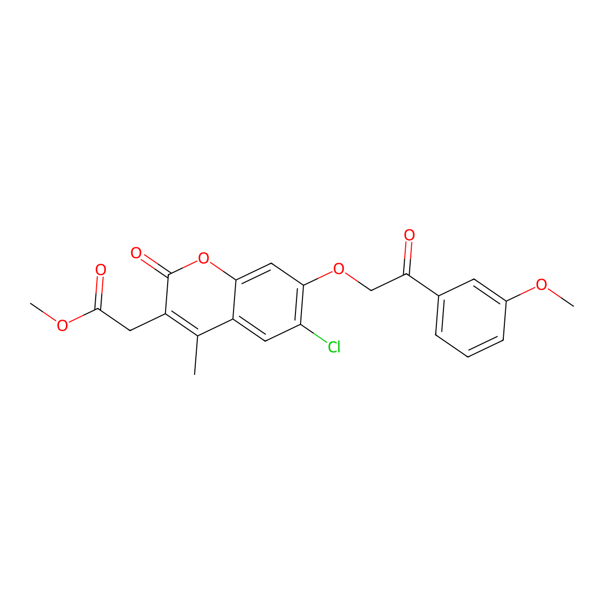 methyl {6-chloro-7-[2-(3-methoxyphenyl)-2-oxoethoxy]-4-methyl-2-oxo-2H-chromen-3-yl}acetate molecular structure, CAS 694506-96-2