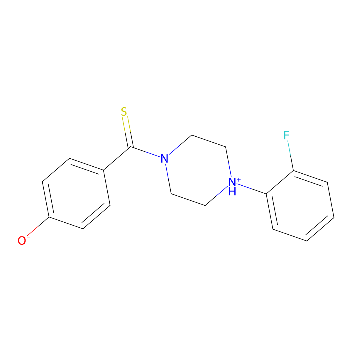 4-[4-(2-Fluorophenyl)piperazin-4-ium-1-carbothioyl]phenolate molecular structure, CAS 694507-03-4