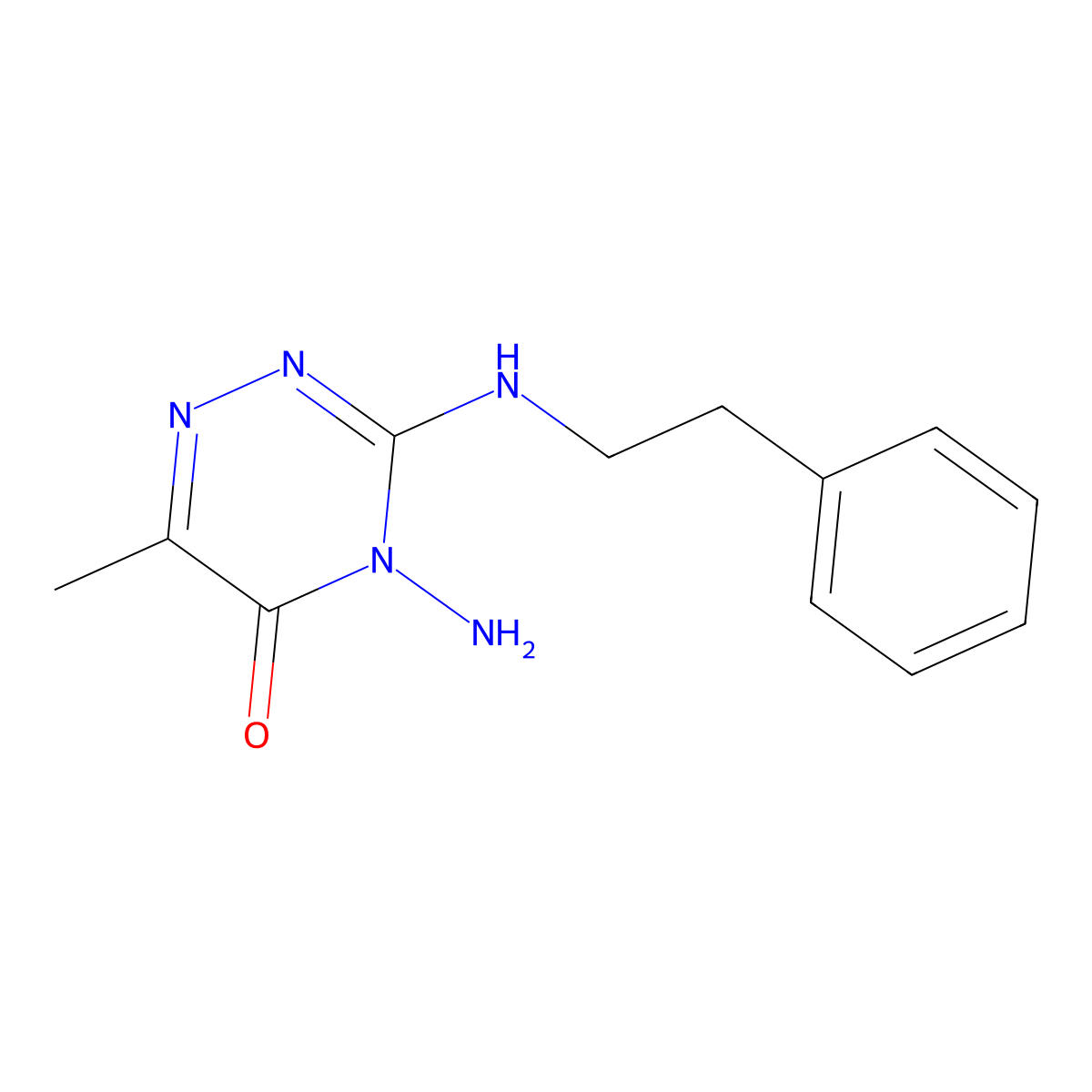 4-Amino-6-methyl-3-phenethylamino-4H-[1,2,4]triazin-5-one molecular structure, CAS 694507-77-2