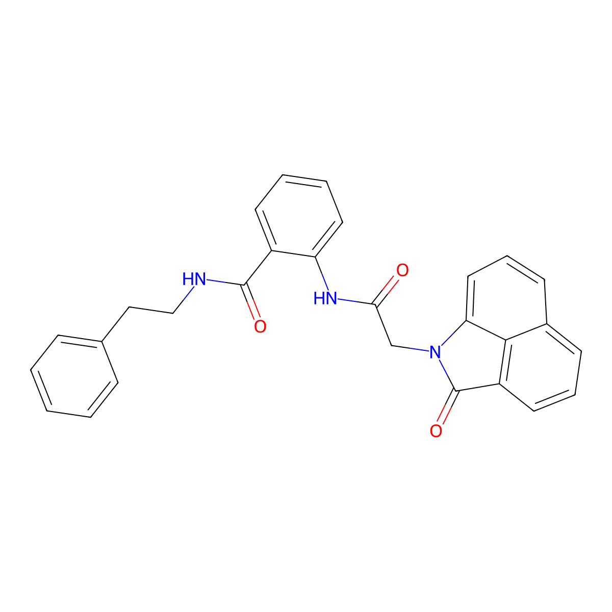 2-{[(2-oxobenzo[cd]indol-1(2H)-yl)acetyl]amino}-N-(2-phenylethyl)benzamide molecular structure, CAS 694507-82-9