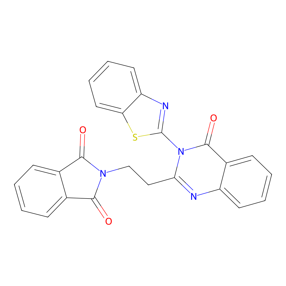 2-[2-[3-(1,3-Benzothiazol-2-yl)-4-oxoquinazolin-2-yl]ethyl]isoindole-1,3-dione molecular structure, CAS 694507-92-1