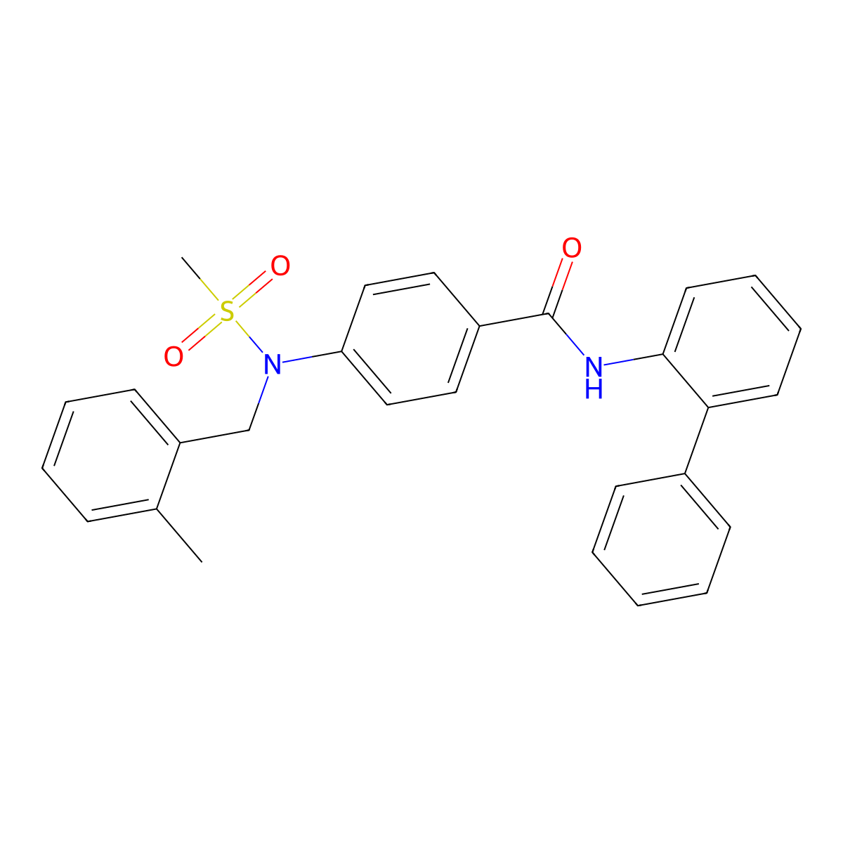 4-[(2-methylphenyl)methyl-methylsulfonylamino]-N-(2-phenylphenyl)benzamide molecular structure, CAS 694508-01-5
