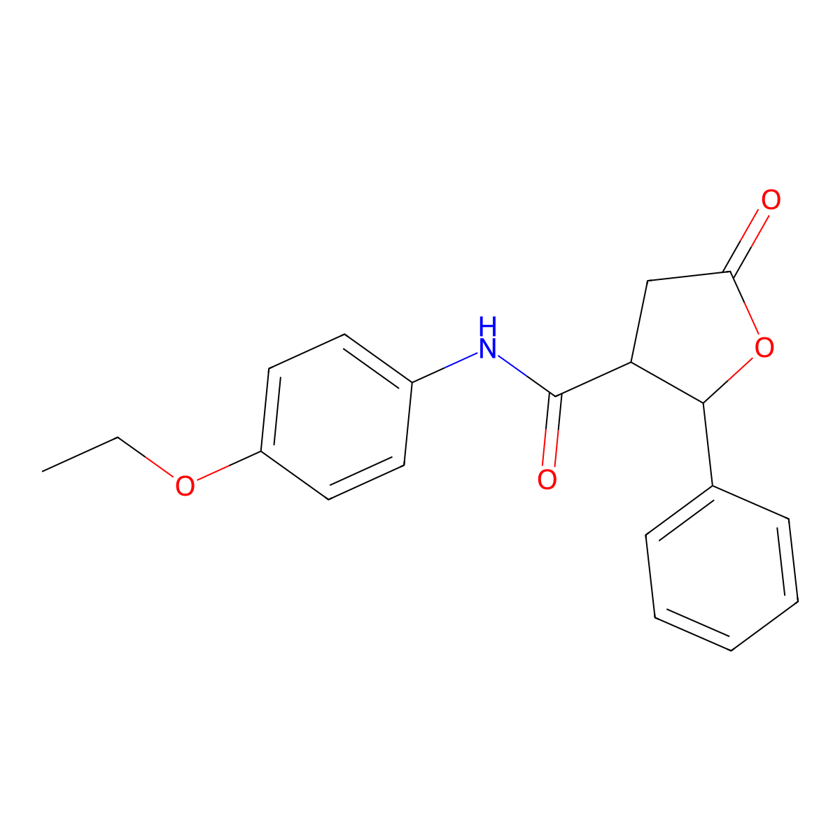 N-(4-ethoxyphenyl)-5-oxo-2-phenyloxolane-3-carboxamide molecular structure, CAS 694508-11-7