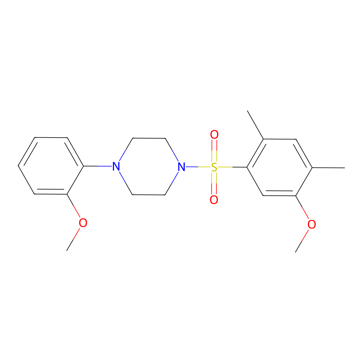 1-[(5-Methoxy-2,4-dimethylphenyl)sulfonyl]-4-(2-methoxyphenyl)piperazine molecular structure, CAS 694508-14-0